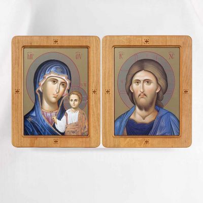 square laser-graved icon Jesus Our Lady