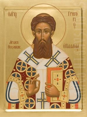 handpainted icon of Saint Gregory Palamas