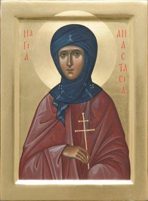 painted icon of Anastasia of Rome 
