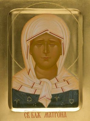 icon of St Matrona of Moscow made by hands