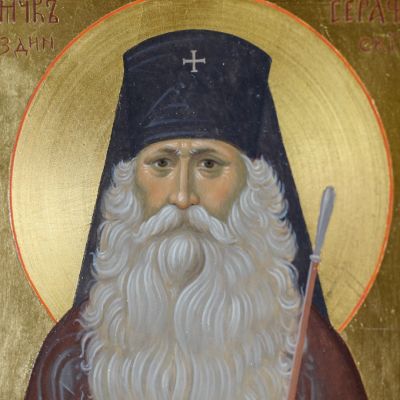 hand-painted icon of st seraphim zvezdinsky