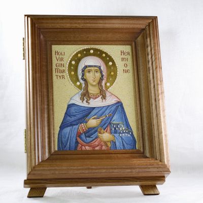 Icon of The Holy Virgin Martyr Hermione (Ἑρμιόνη) from grounded stones