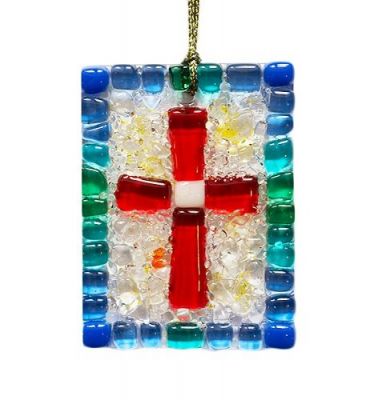 cross pendant tiffany glass