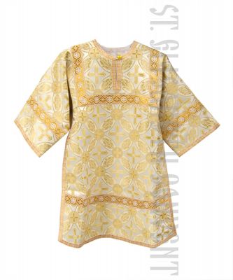 children's sticharion white church silk front view
