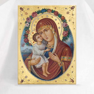 Ground Gemstones Icon Mother of God of Zhirovichi