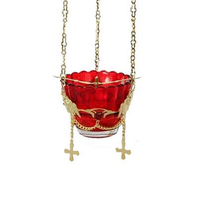 Handmade vigil lamp with a glass cup