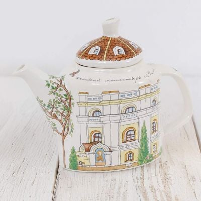 Ceramic teapot a walk through the monastery