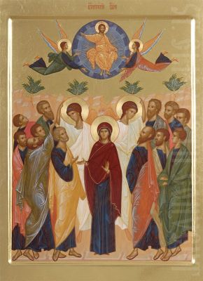 painted icon ascension of the Lord