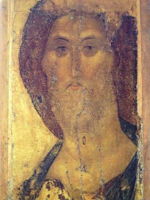 zvenigorod icon of the holy savior by andrei rublev