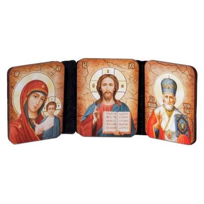 Triptych medium size Our Lady of Kazan Icon
