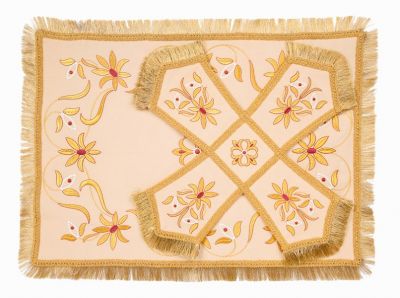 chalice covers with fringe and embroidery