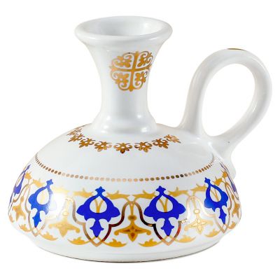 сeramic сandleholder with an image of a a seraph