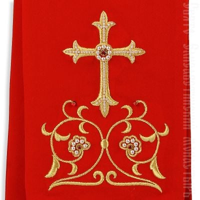 Epistle book,ark with embroidered cross and semi-precious stones
