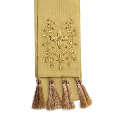 yellow bookmark with embroidery 