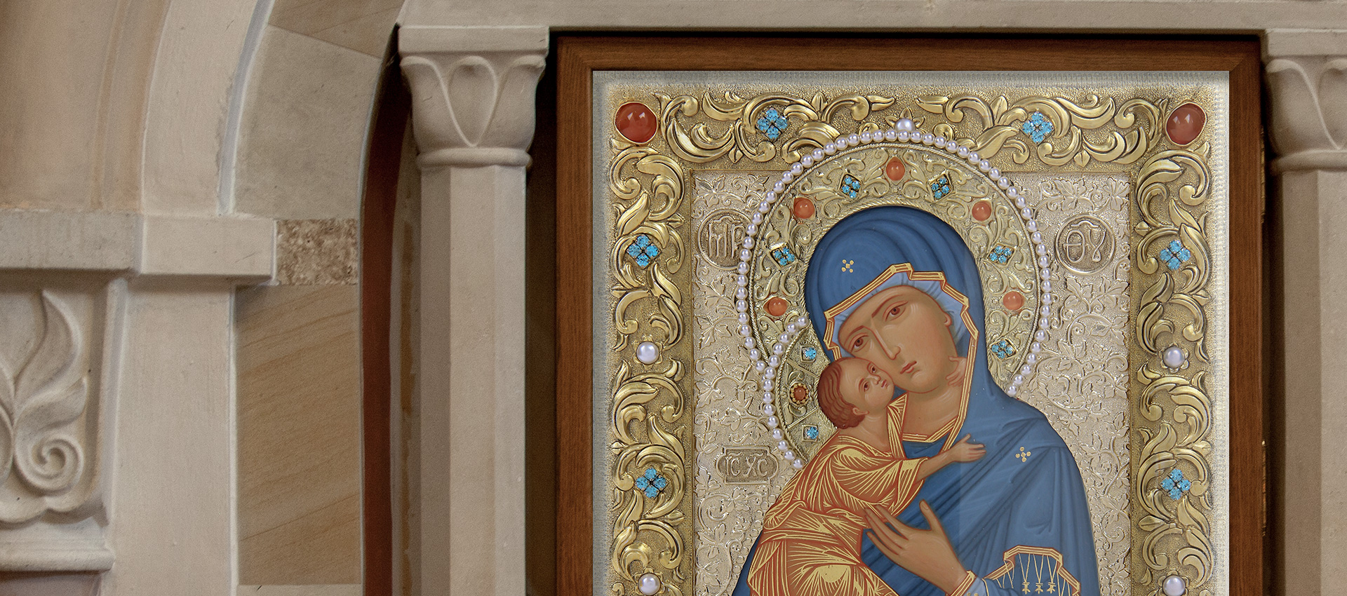 Hand-painted icons in oklad