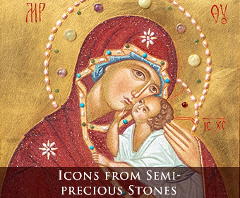 Icons of grounded precious stones