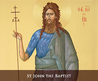 Hand-painted icons of John the Baptist