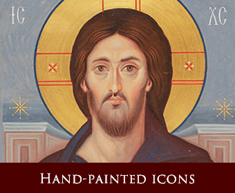 Hand-painted icons from St Elisabeth Monastery