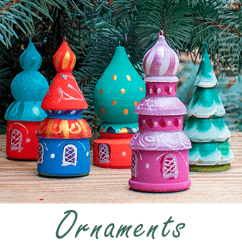 WOODEN CHRISTMAS ORNAMENTS