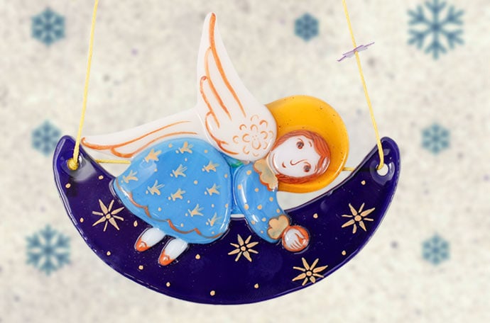 angel glass pendant