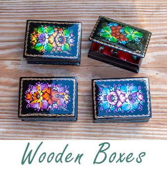 Wooden handpainted boxes