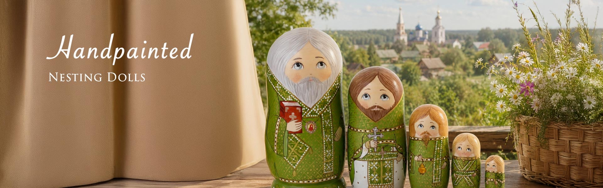 Nesting dolls hand-painted clergy